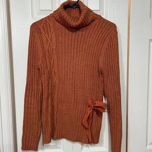 Sundance Women's Cable Knit Turtleneck Sweater - Rust